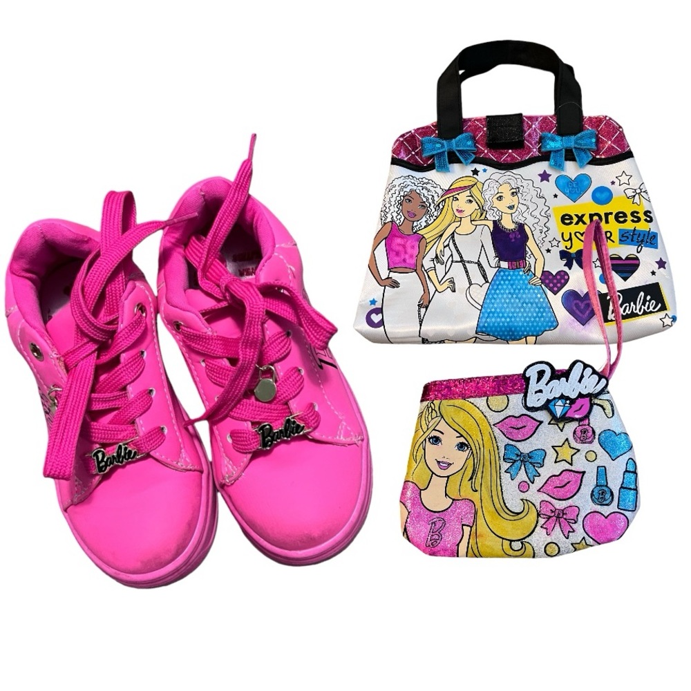 River Island x Barbie shoes + lot of 2 barbie bag